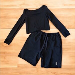 Free People Black Athletic Shorts